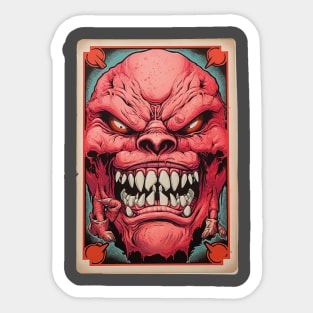 Pink Mutation Retro Playing Card Sticker